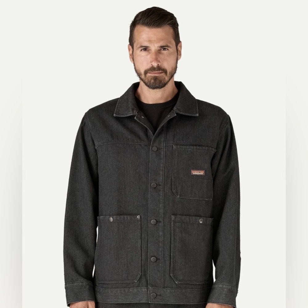 Patagonia Men's Iron Forge Canvas Chore Coat Ink Black Casual Denim Workwear